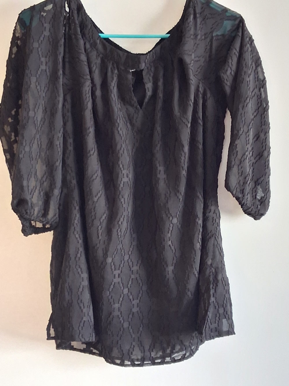 Soho Apparel Black Sheer Lace Tunic Top